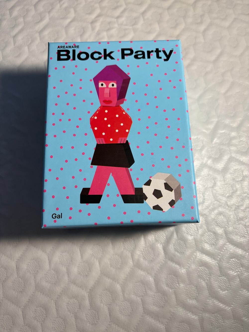 New in box Areaware Block Party “Gal” collectible! 💕⚽